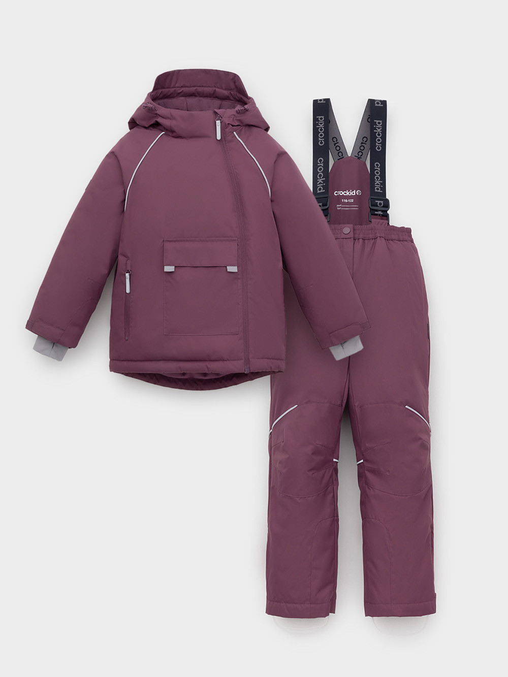 Комплект утепленный для девочки, артикул: ВК 20068/1 ГР, цвет: бордовый, фото 2