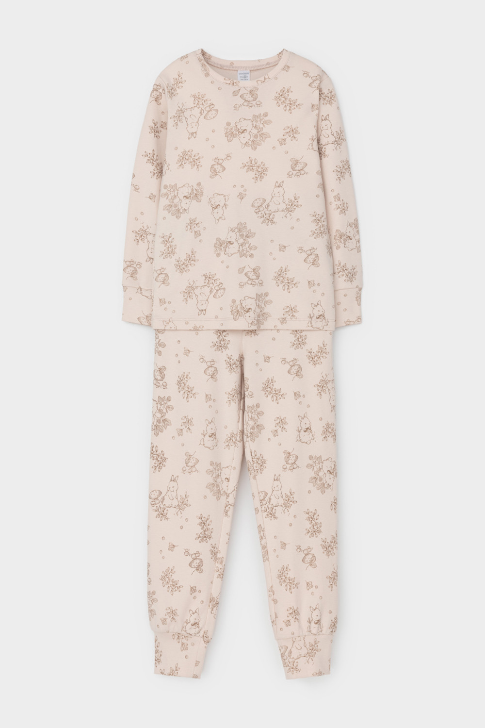 Пижама для девочки, артикул: К 1552, цвет: бежевый, фото 2