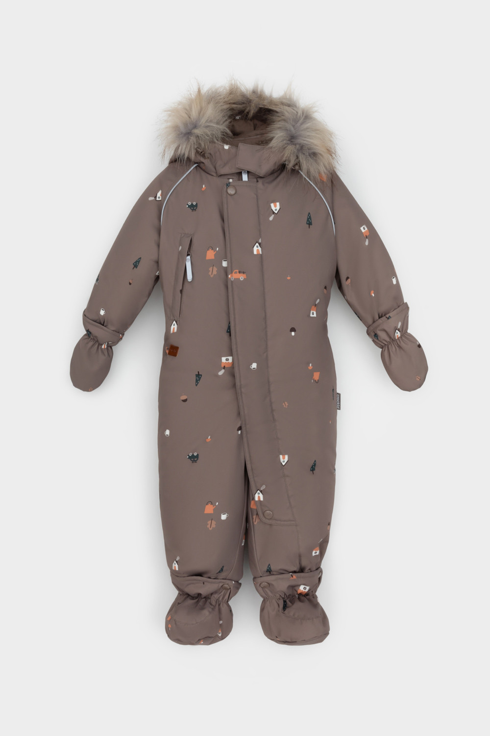 Комбинезоны утепленные для мальчика, артикул: ВК 60116/н/8 ГР, цвет: коричневый, фото 2