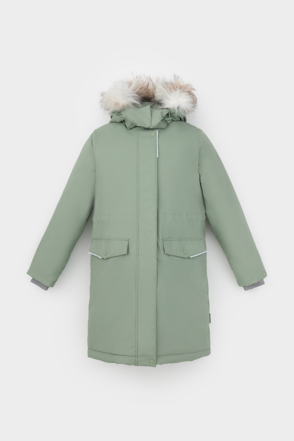 Пальто для девочки, артикул: ВК 38107/7 ГР, цвет: зеленый, фото 2