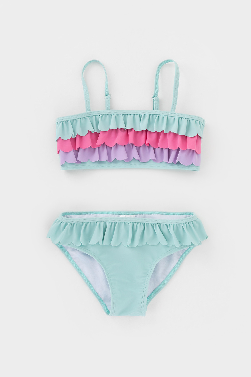 Купальник для девочки, артикул: ТК 17009/6 ФВ, цвет: бирюзовый, фото 2