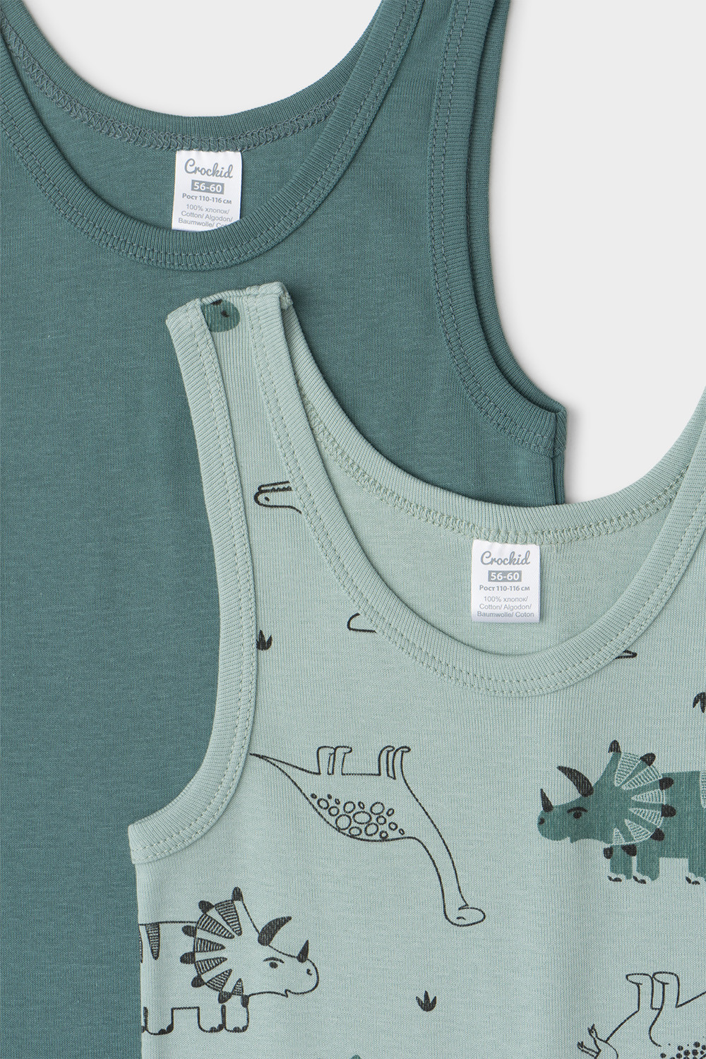 Майки для мальчика, артикул: К 1182-2уп, цвет: зеленый, фото 2