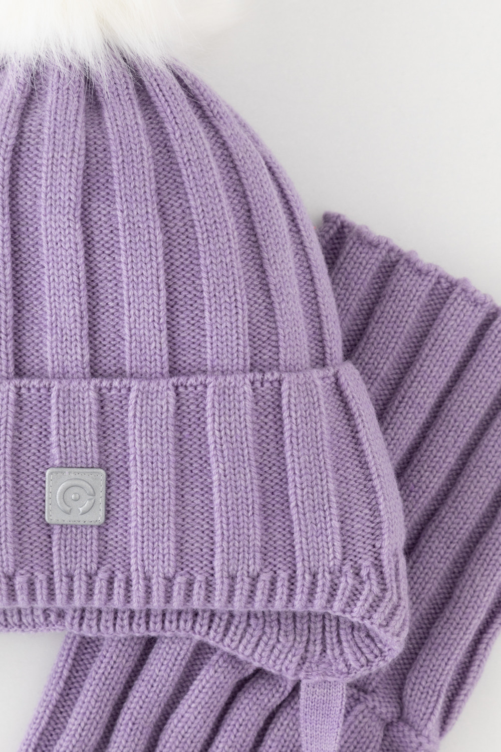 Комплект вязаный для девочки, артикул: КВ 22017/ш, цвет: фиолетовый, фото 2