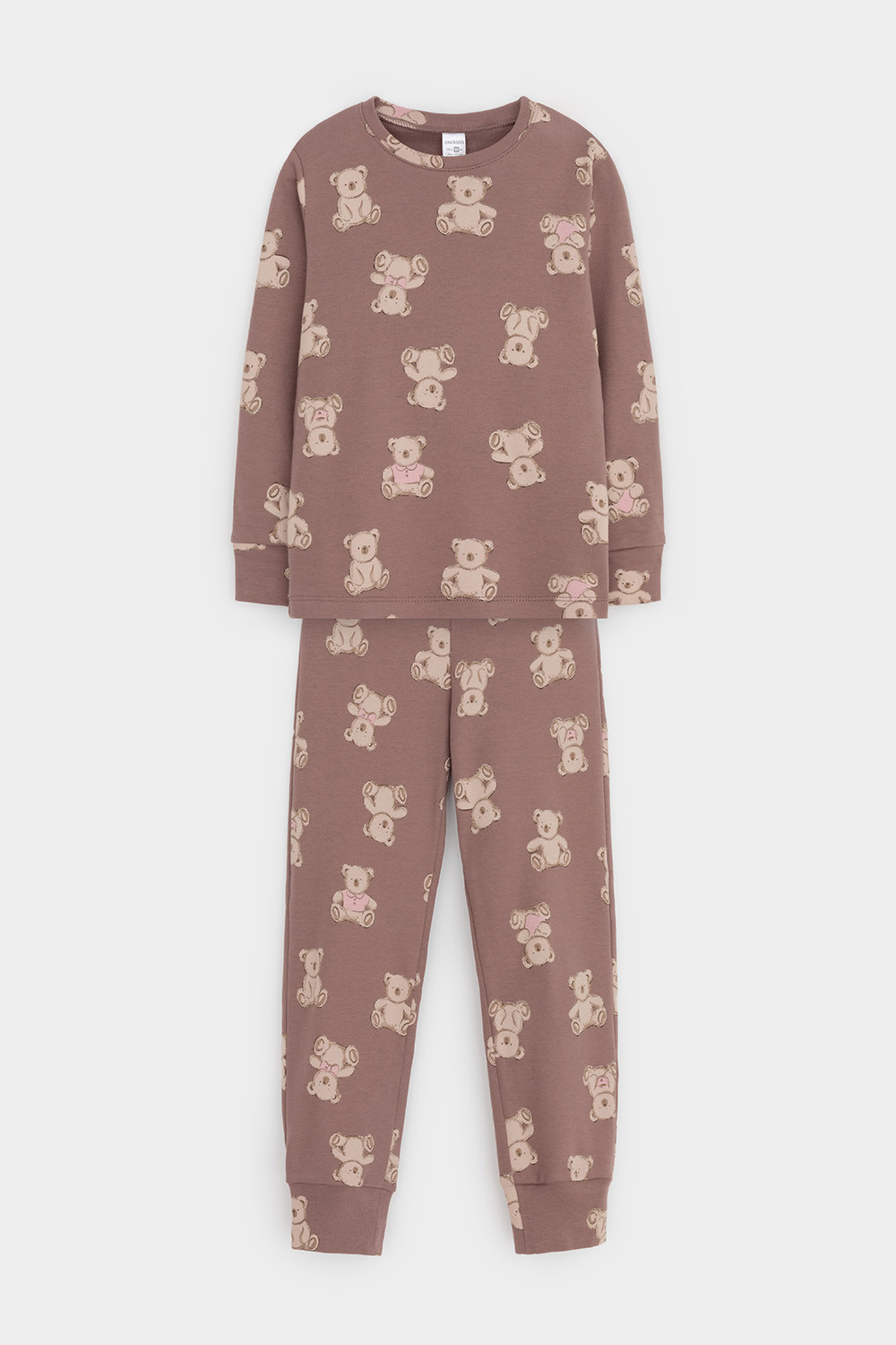 Пижама для девочки, артикул: К 1552, цвет: коричневый, фото 2