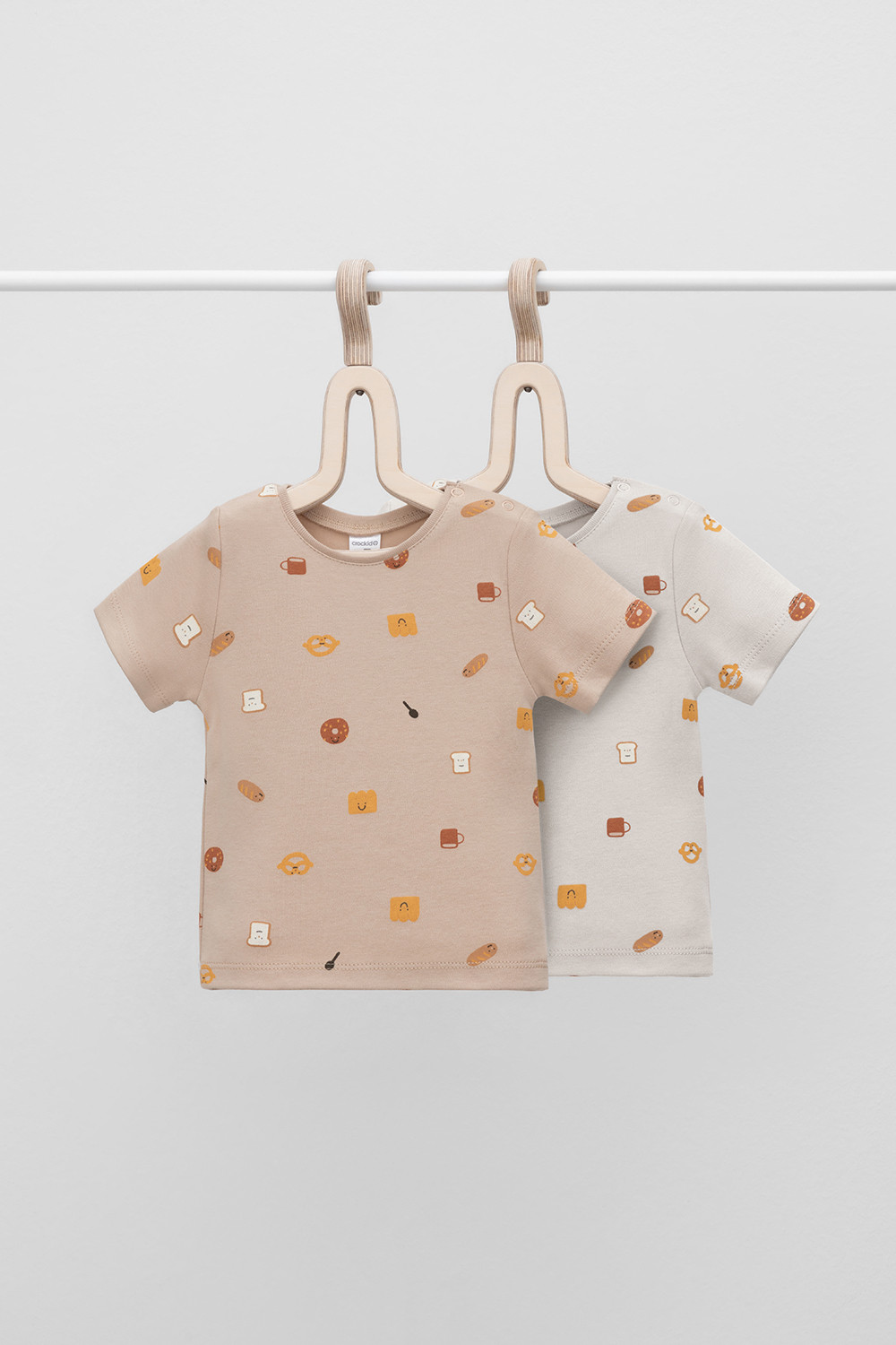 Футболка для новорожденных, артикул: К 301156-2уп, цвет: светло-бежевый, фото 2