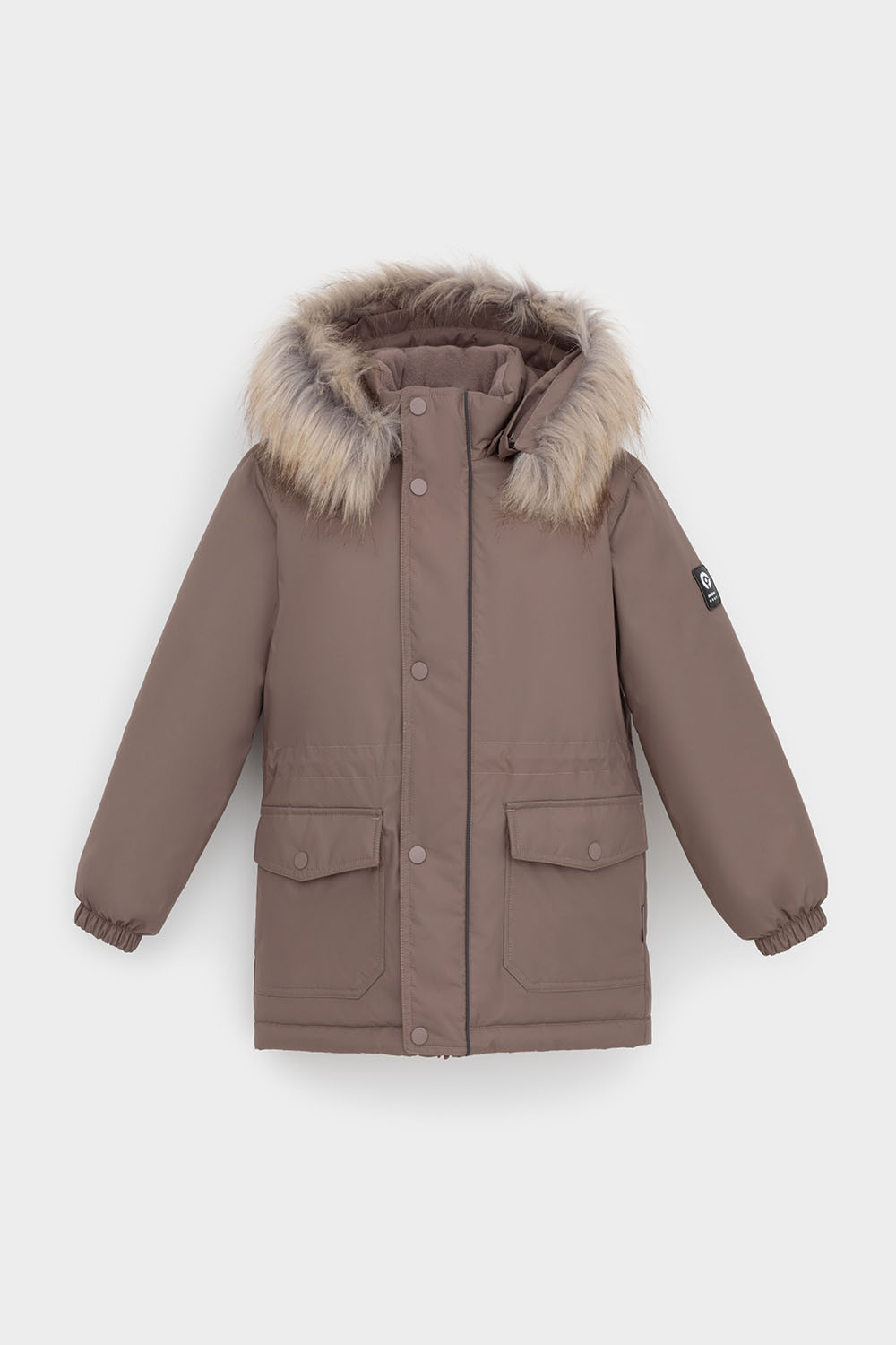 Пальто, плащи для мальчика, артикул: ВК 36096/7 УЗГ (122-158), цвет: кофейный, фото 2