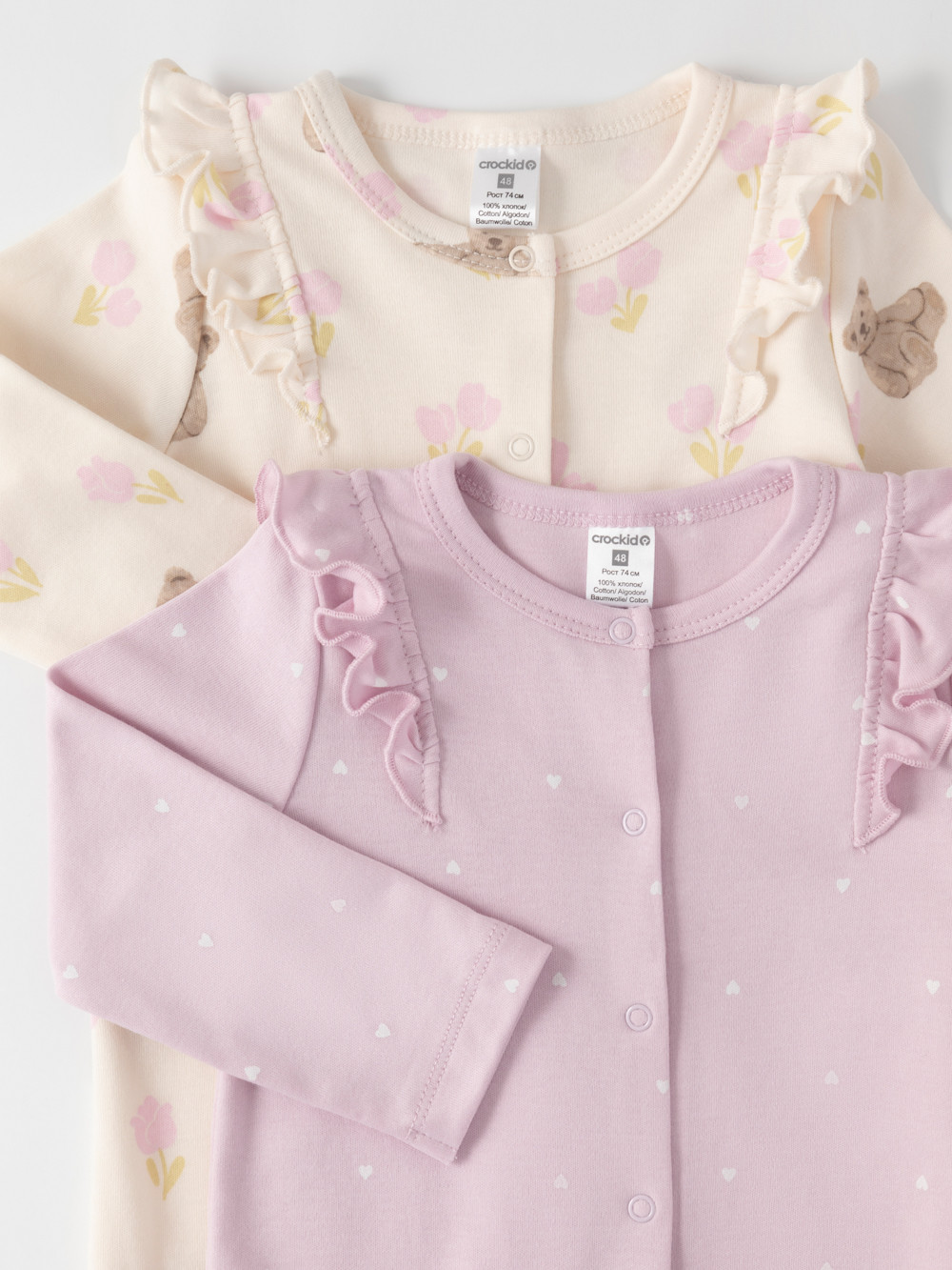 Комбинезон для новорожденных, артикул: К 6534-2уп, цвет: светло-розовый, фото 2