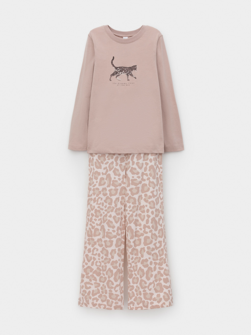 Пижама для девочки, артикул: К 1623, цвет: кофейный, фото 2