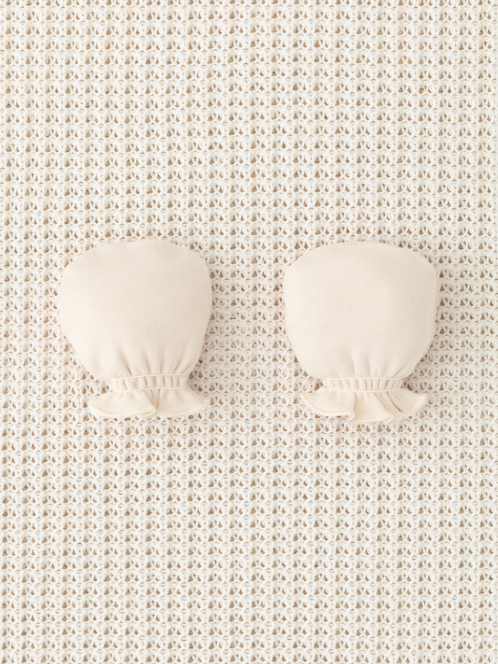 Рукавички для новорожденных, артикул: К 8506, цвет: сахар, фото 2