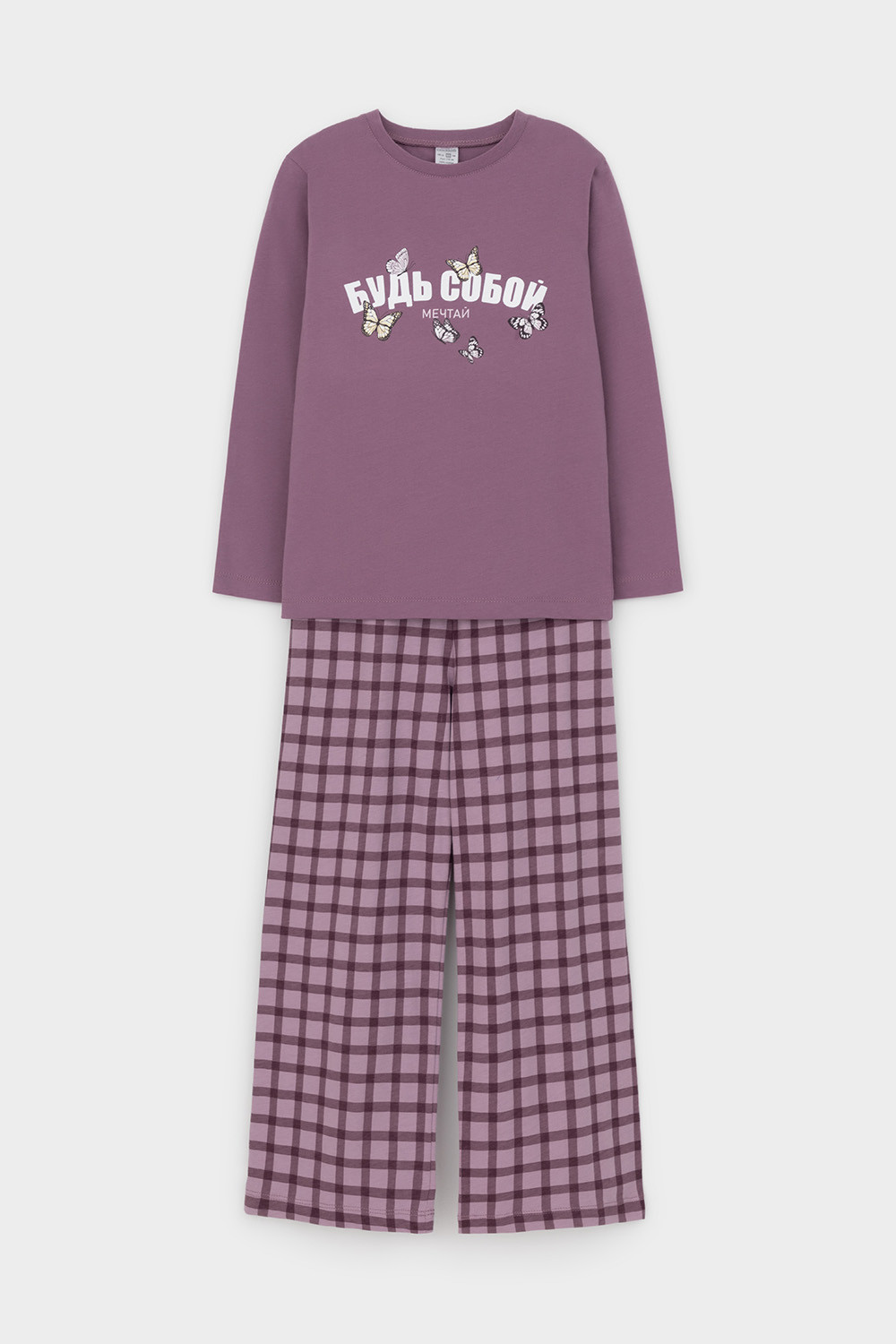 Пижама для девочки, артикул: К 1623, цвет: бордовый, фото 2