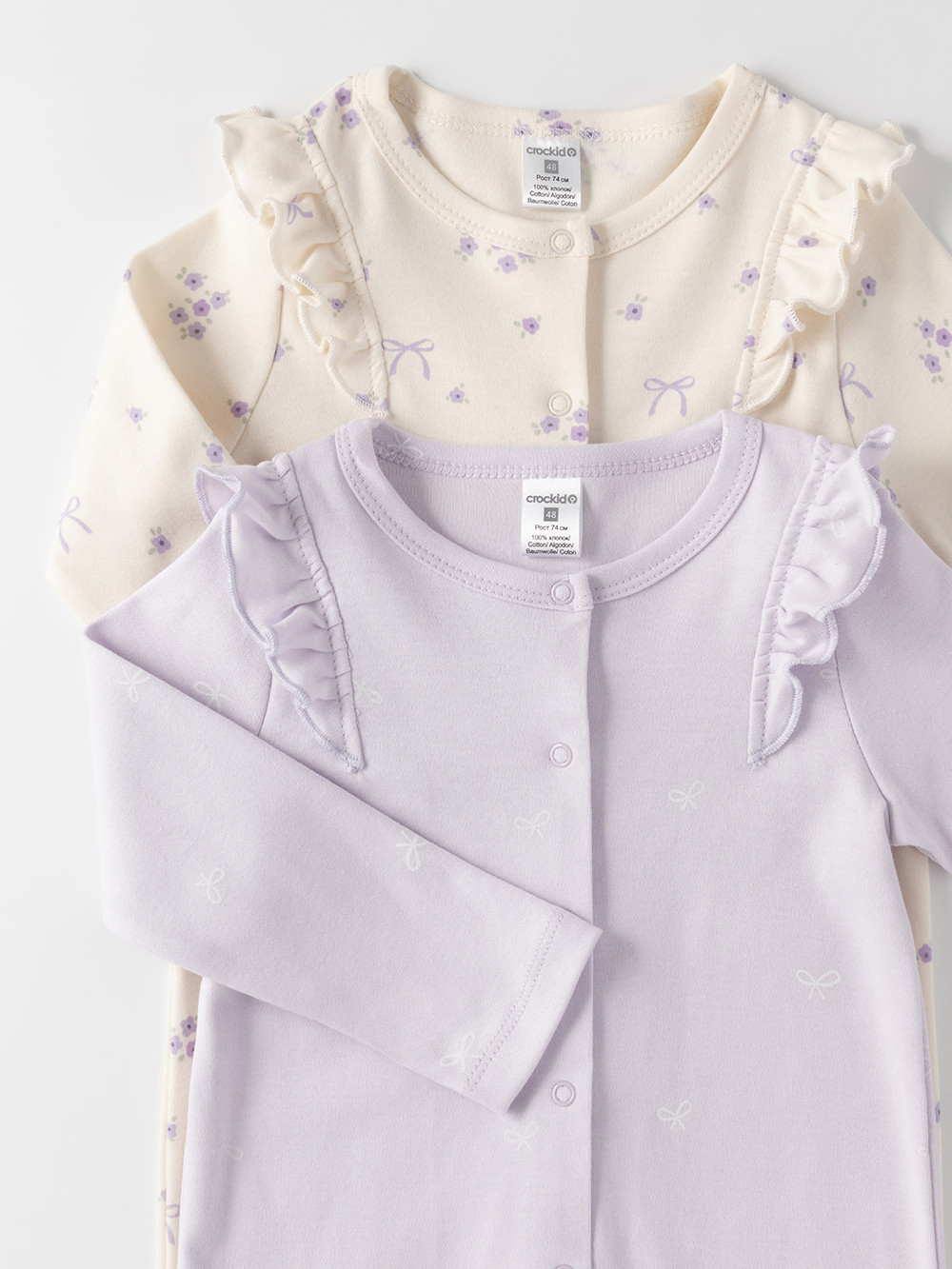 Комбинезон для новорожденных, артикул: К 6534-2уп, цвет: фиолетовый, фото 2