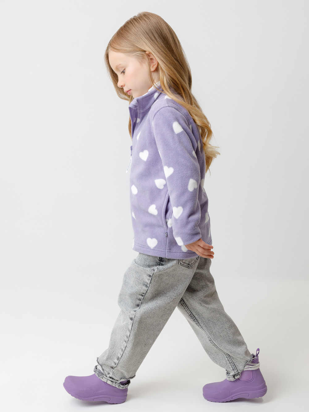 Куртка для девочки, артикул: ФЛ 34025-1/н/41 ГР, цвет: фиолетовый, фото 2