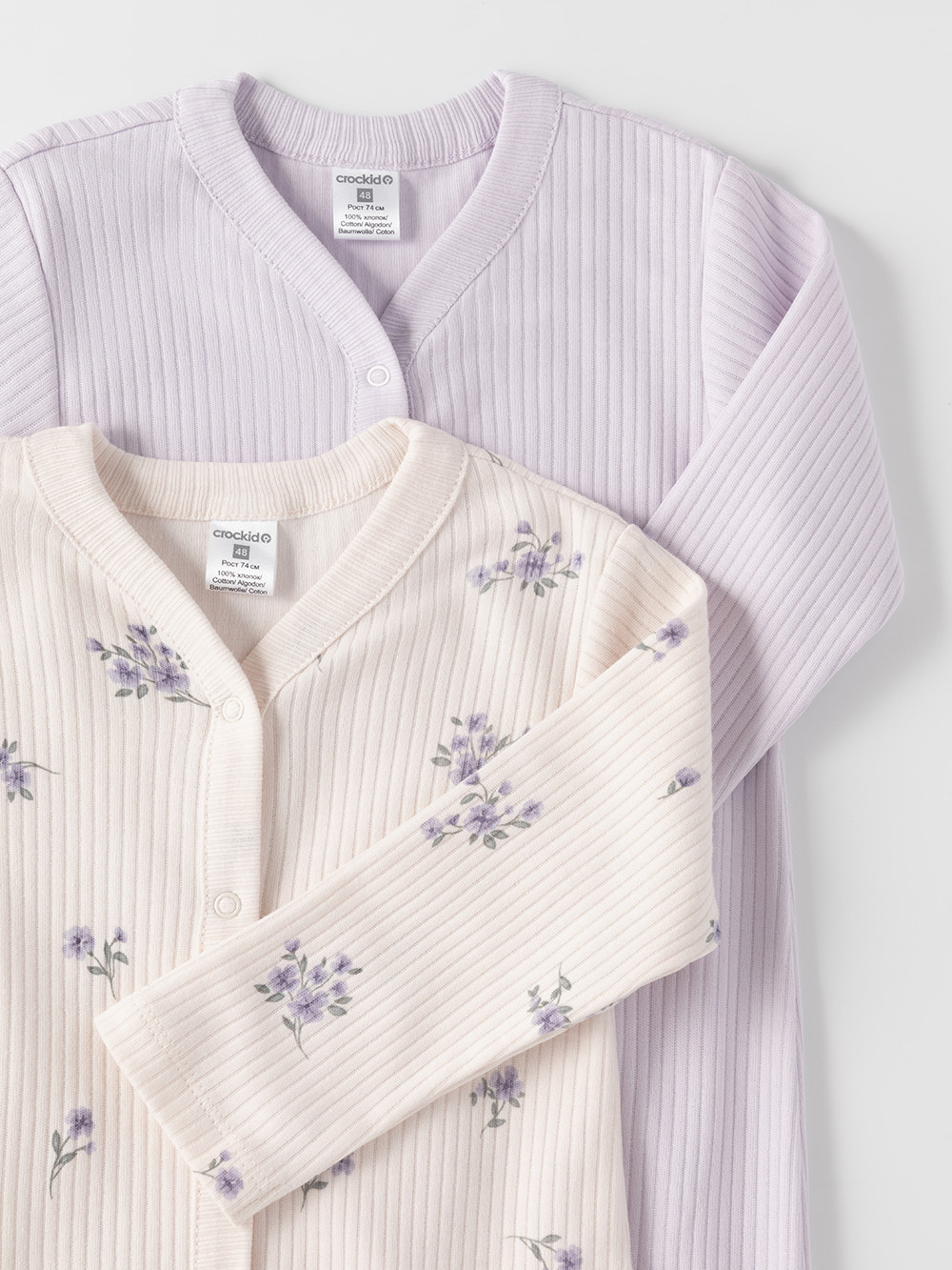 Комбинезон для новорожденных, артикул: К 6523-2уп, цвет: фиолетовый, фото 2