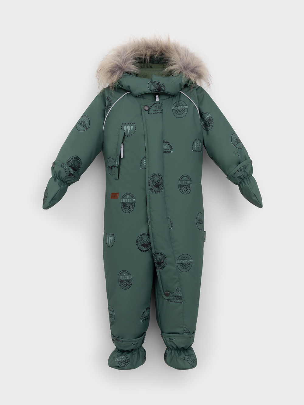 Комбинезоны утепленные для мальчика, артикул: ВК 60116/н/19 Ал, цвет: зеленый, фото 2