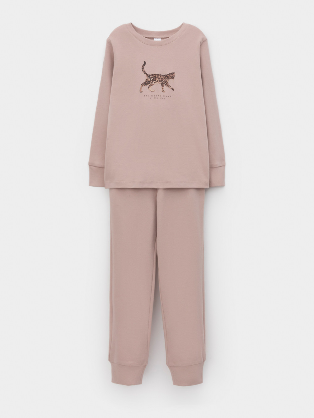 Пижама для девочки, артикул: К 1586/24, цвет: кофейный