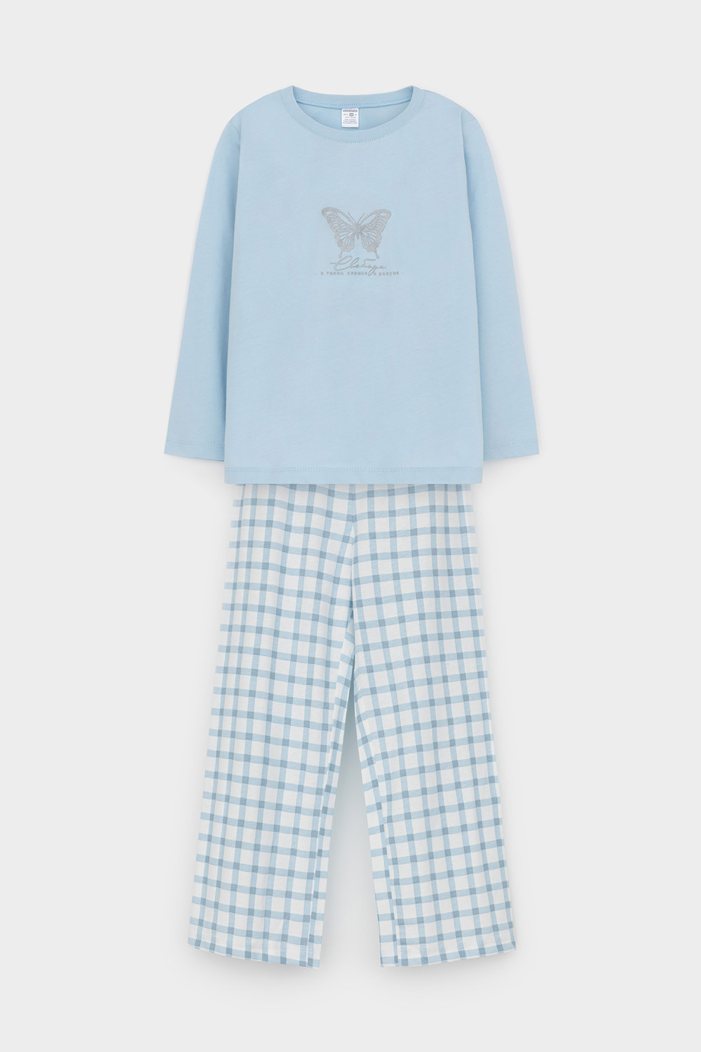 Пижама для девочки, артикул: К 1623, цвет: голубой, фото 2