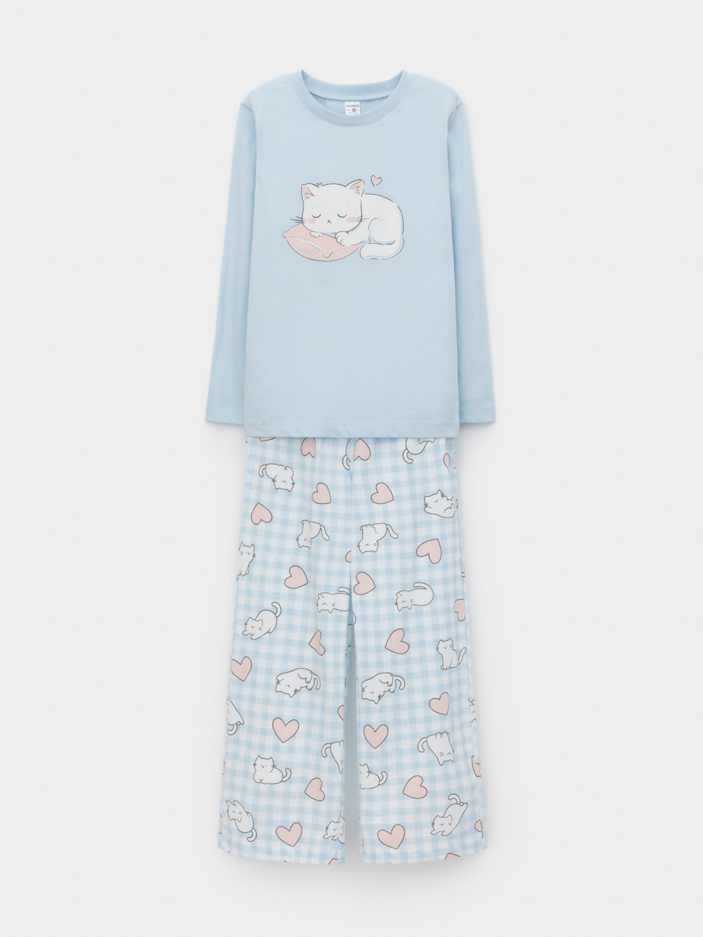 Пижама для девочки, артикул: К 1623, цвет: голубой, фото 2