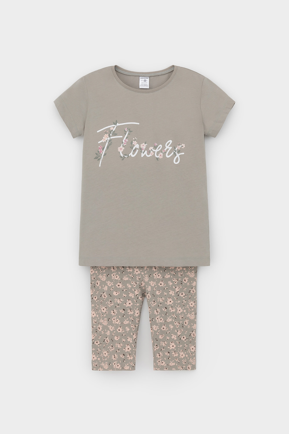 Пижама для девочки, артикул: К 1647-1, цвет: хаки, фото 2