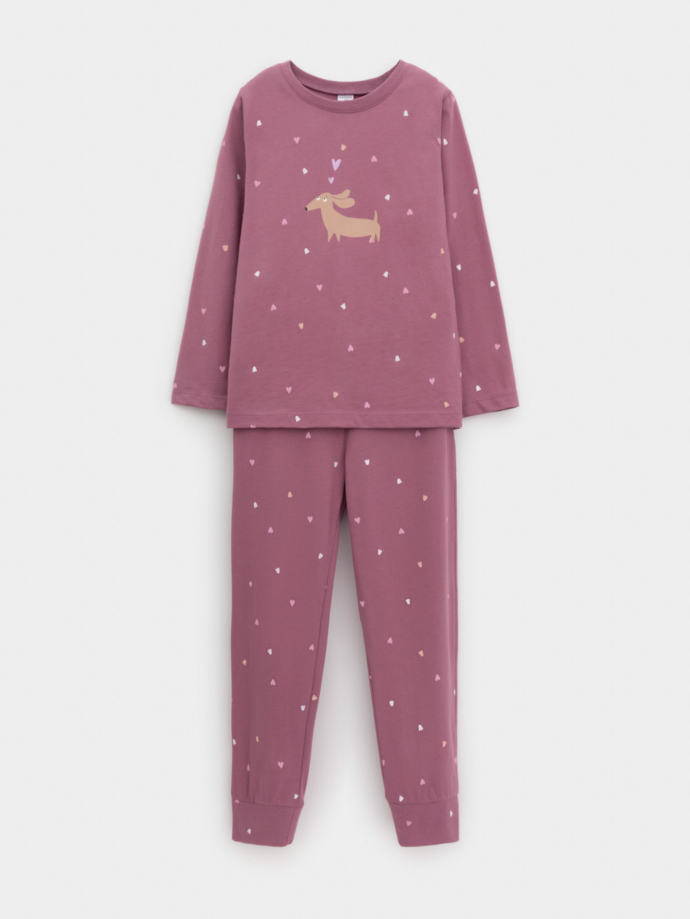 Пижама для девочки, артикул: К 1637, цвет: бордовый, фото 2
