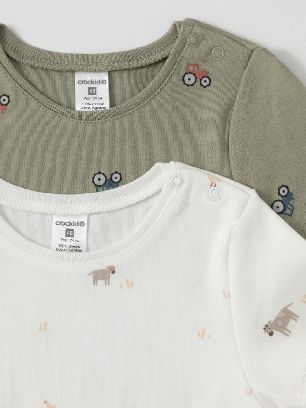 Футболка для новорожденных, артикул: К 301156-2уп, цвет: хаки, фото 2