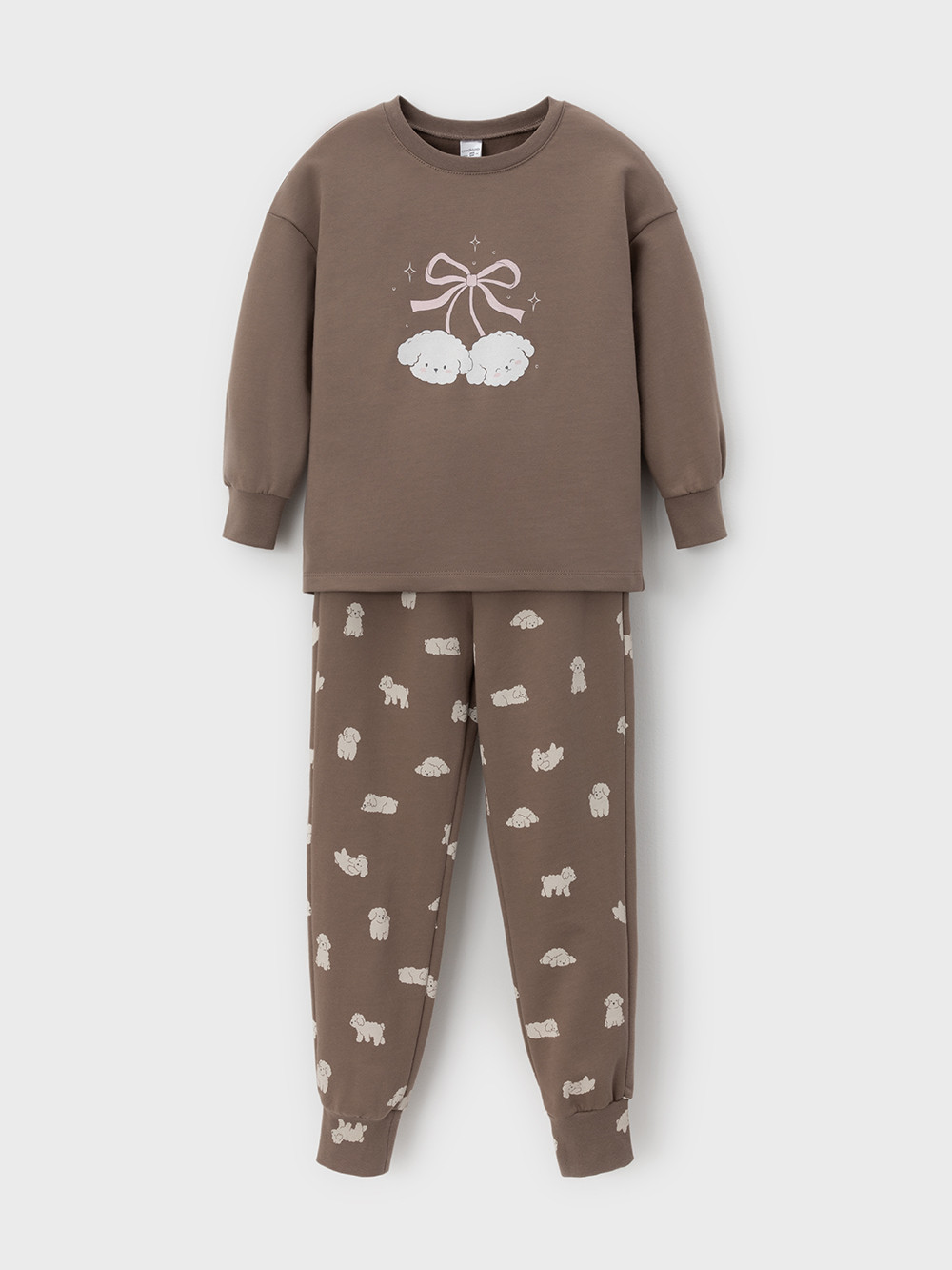 Пижама для девочки, артикул: К 1567, цвет: коричневый, фото 2