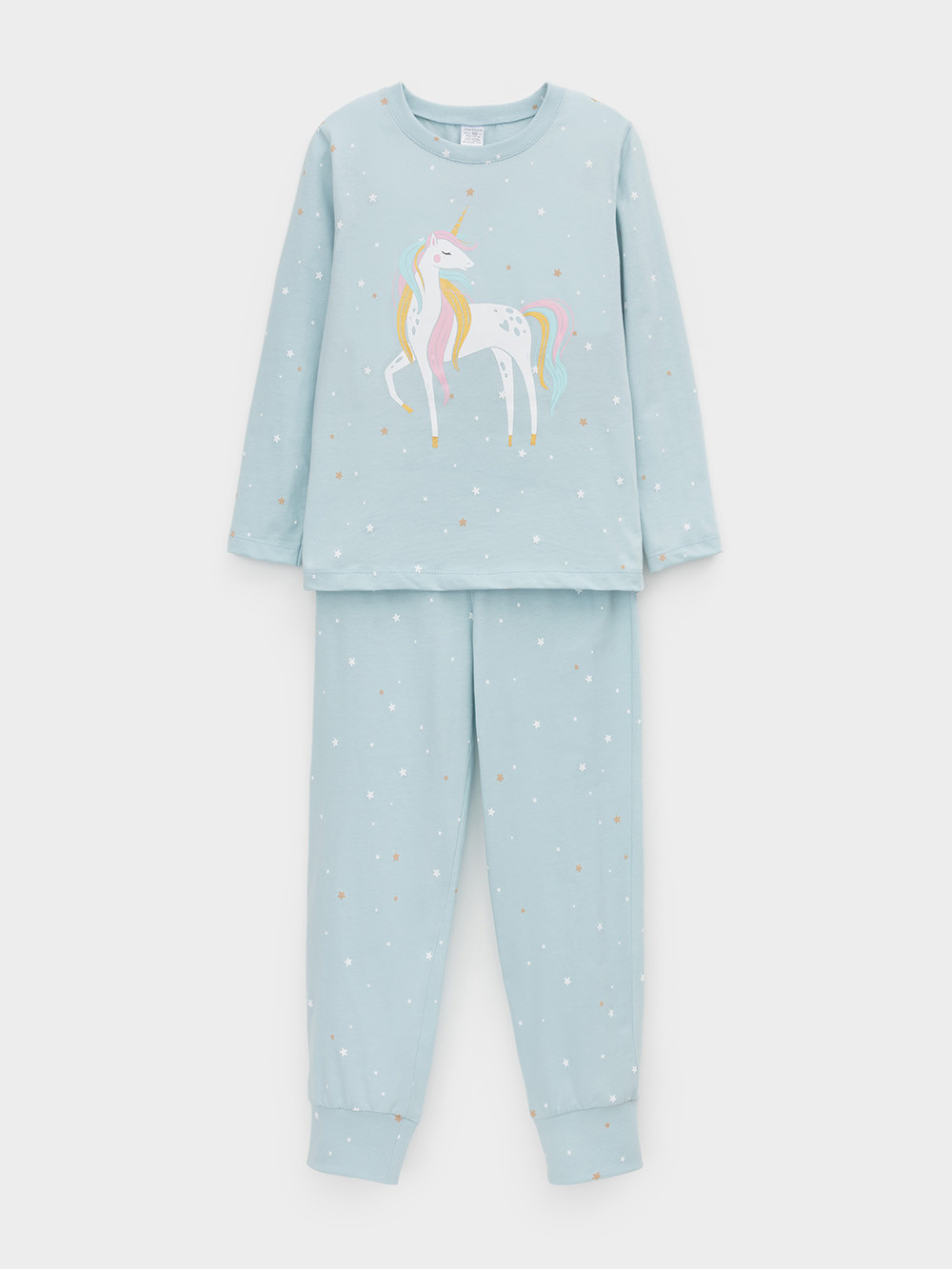 Пижама для девочки, артикул: К 1637, цвет: голубой, фото 2