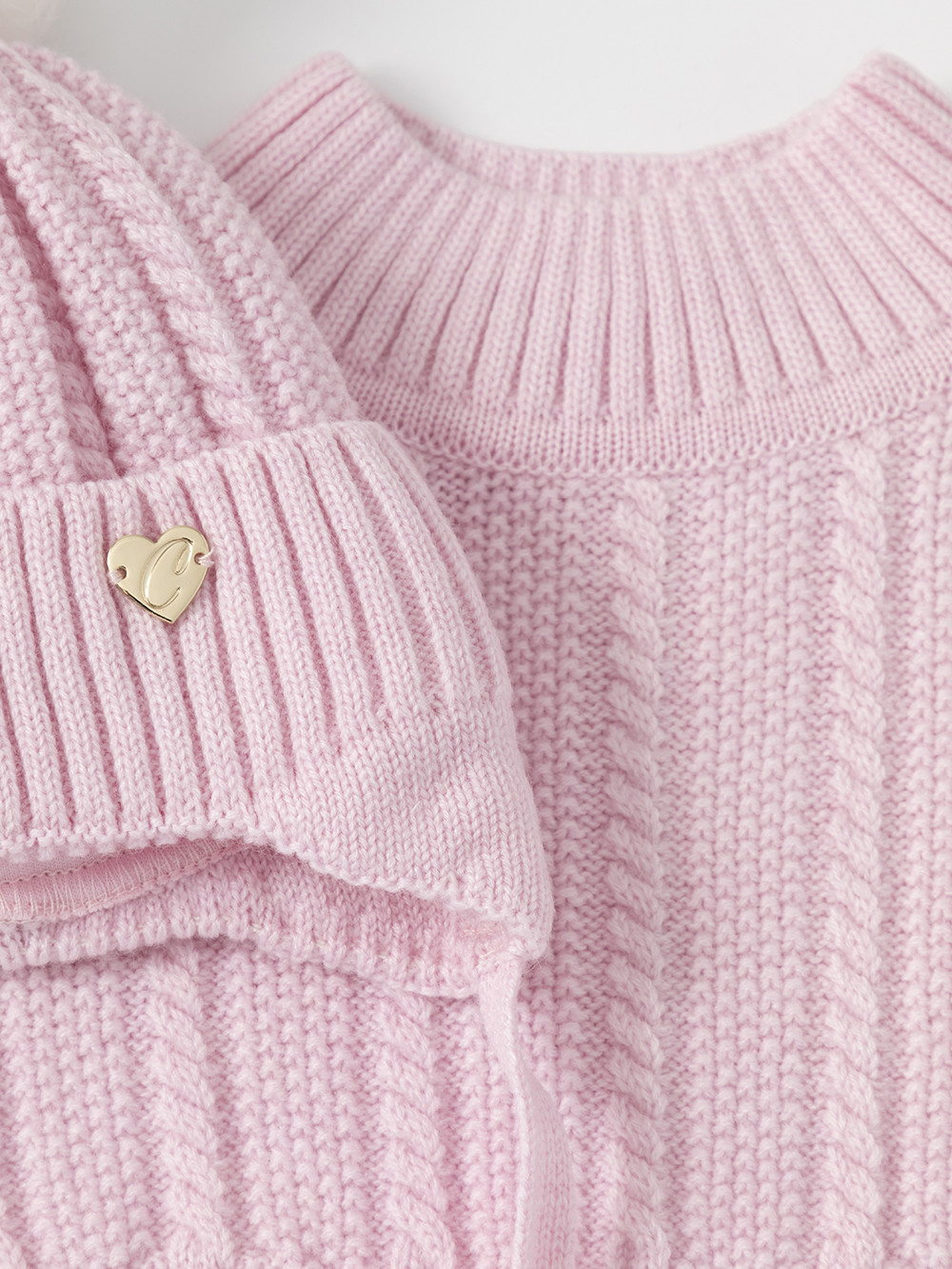 Комплект вязаный для девочки, артикул: КВ 22013/ш, цвет: розовый, фото 2