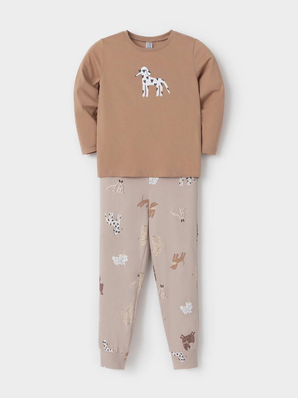Пижама для девочки, артикул: К 1606, цвет: коричневый, фото 2