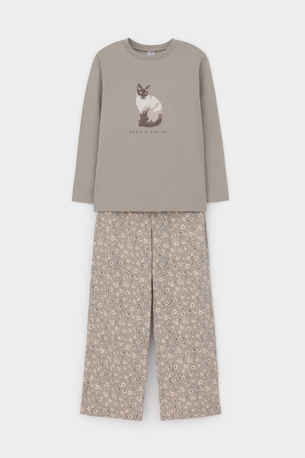 Пижама для девочки, артикул: К 1623, цвет: хаки, фото 2