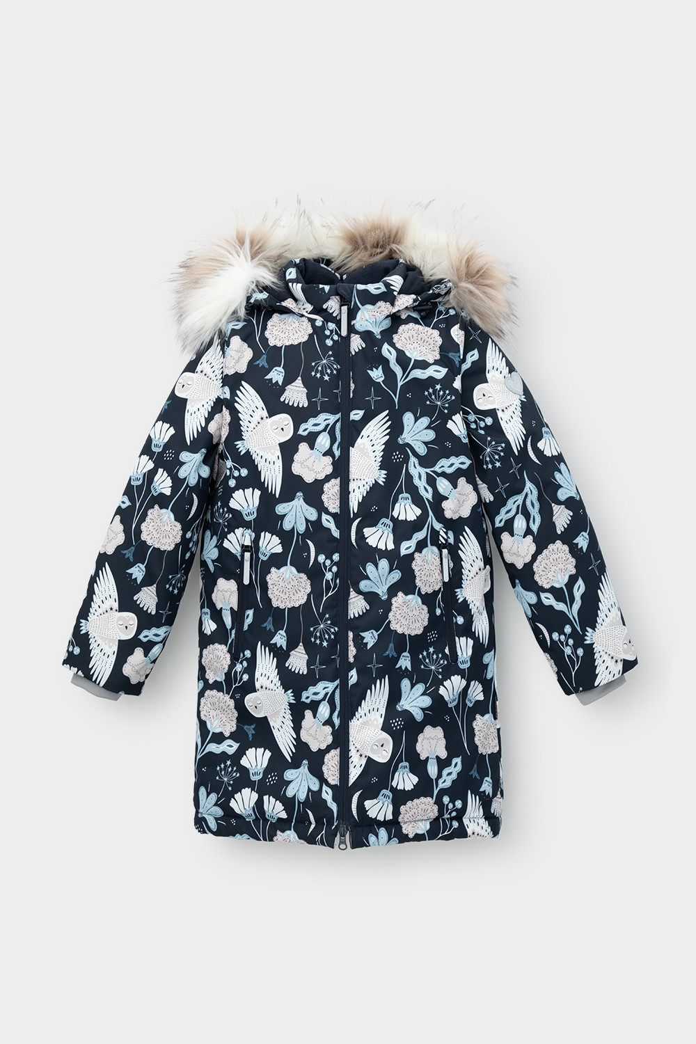 Пальто для девочки, артикул: ВК 38087/н/3 УЗГ, цвет: темно-синий, фото 2