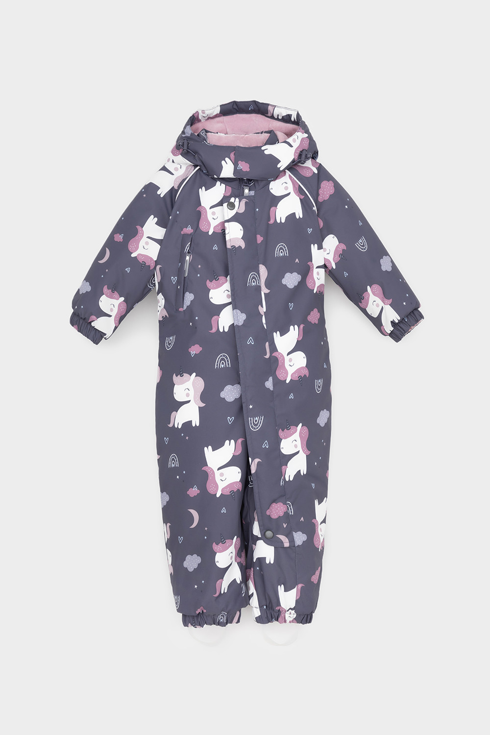 Комбинезоны утепленные для девочки, артикул: ВК 60113/н/4 УЗГ, цвет: темно-серый, фото 2