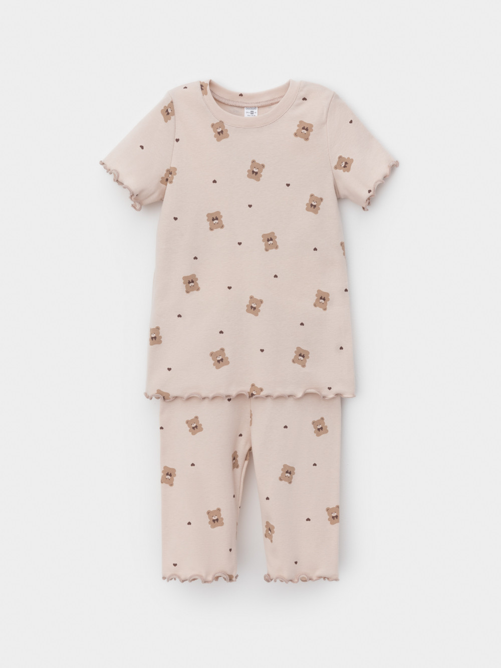 Пижама для девочки, артикул: К 1632, цвет: бежевый, фото 2