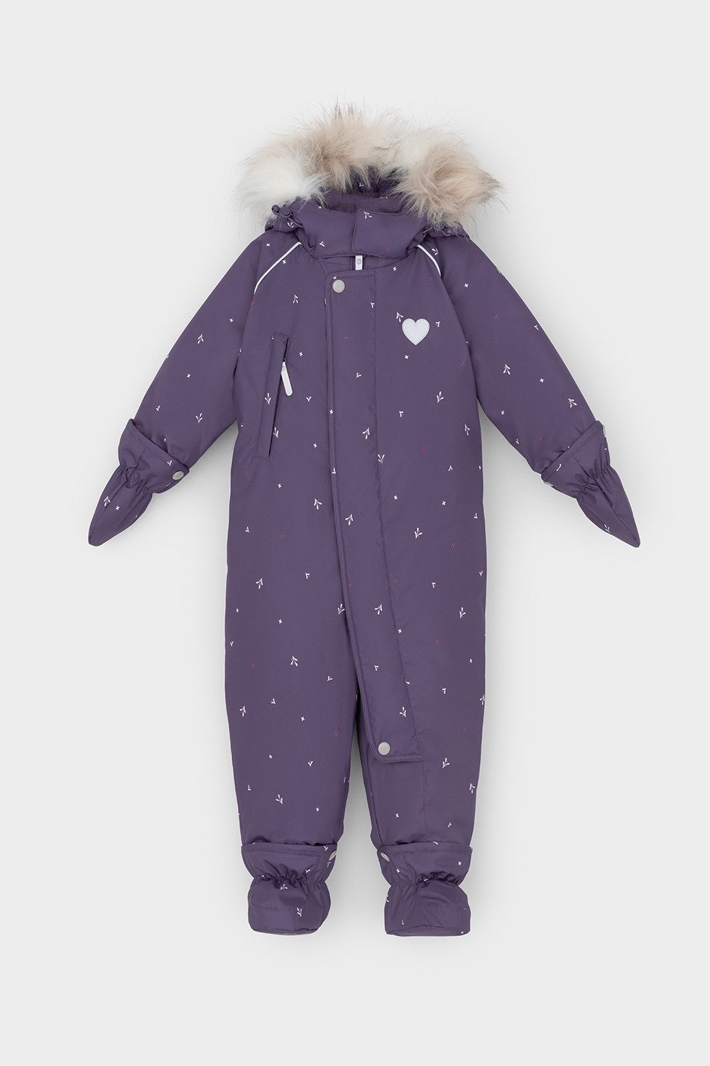 Комбинезоны утепленные для девочки, артикул: ВК 60116/н/4 Ал, цвет: фиолетовый, фото 2