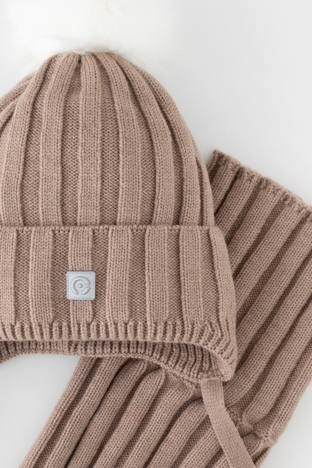 Комплект вязаный для девочки, артикул: КВ 22017/ш, цвет: бежевый, фото 2