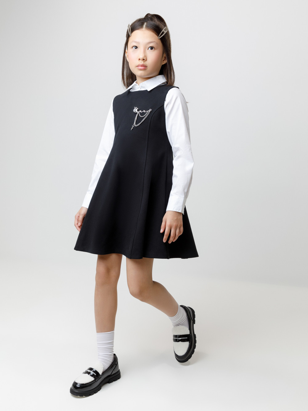 Сарафан для девочки, артикул: К 5933, цвет: черный, фото 3