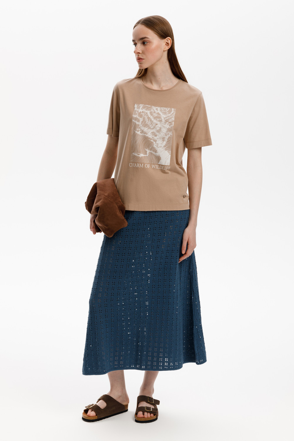 Футболки женские для мам, артикул: ЕВТ 3289, цвет: бежевый, фото 3