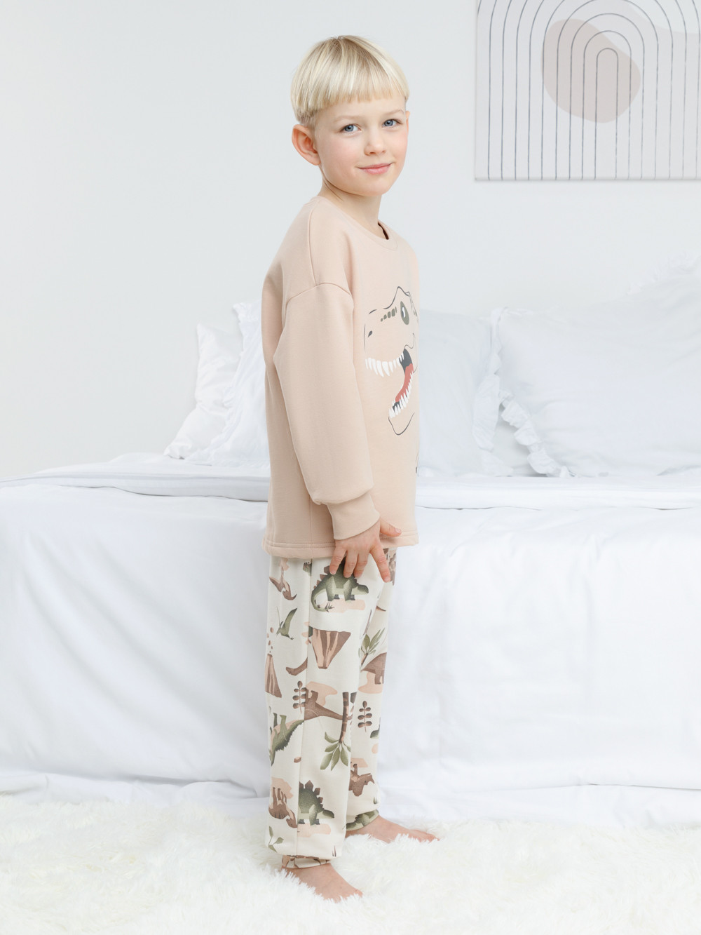 Пижама для мальчика, артикул: К 1567, цвет: бежевый, фото 3