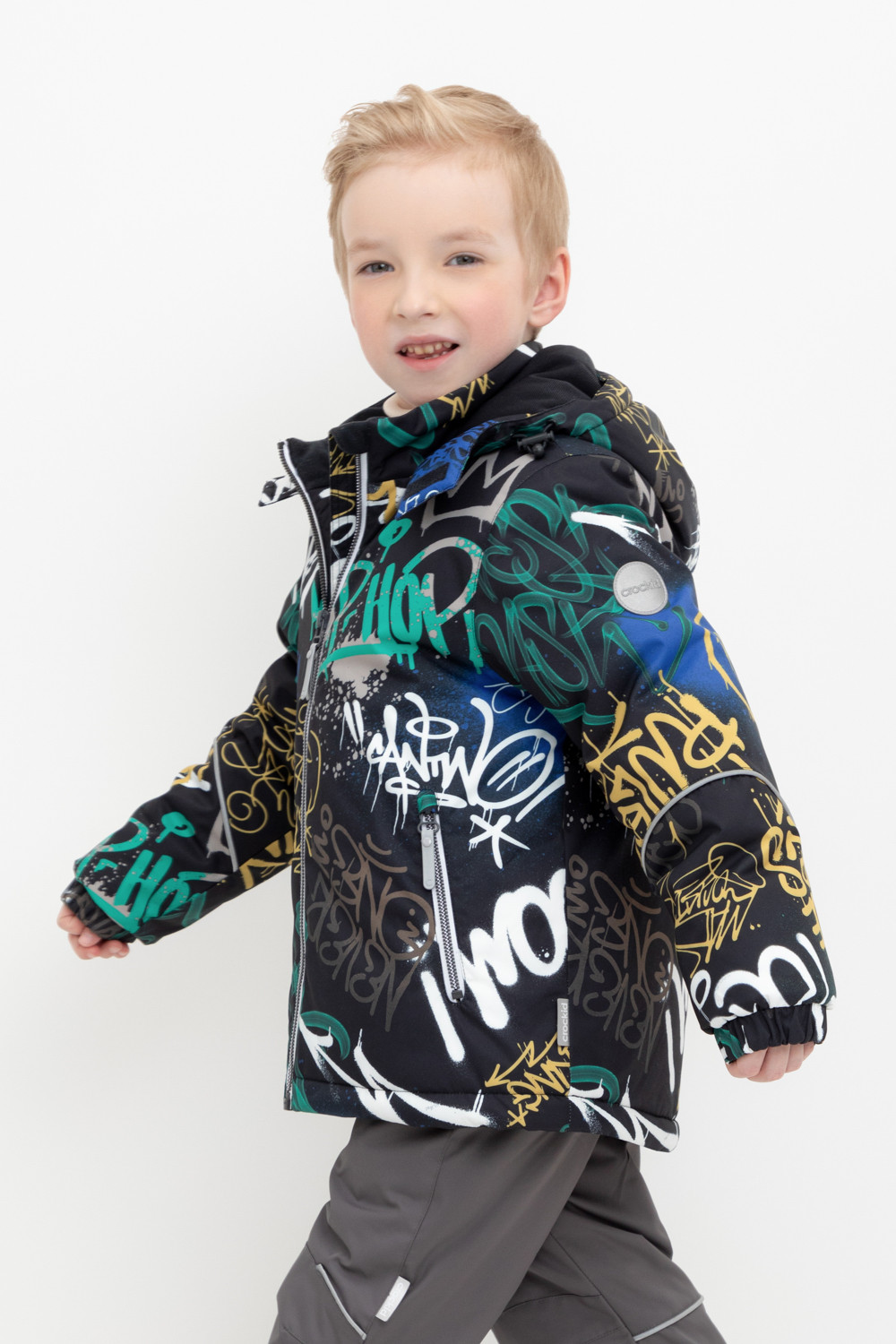 Куртки для мальчика, артикул: ВК 36089/н/4 ГР ( 92-122), цвет: черный3, фото 3