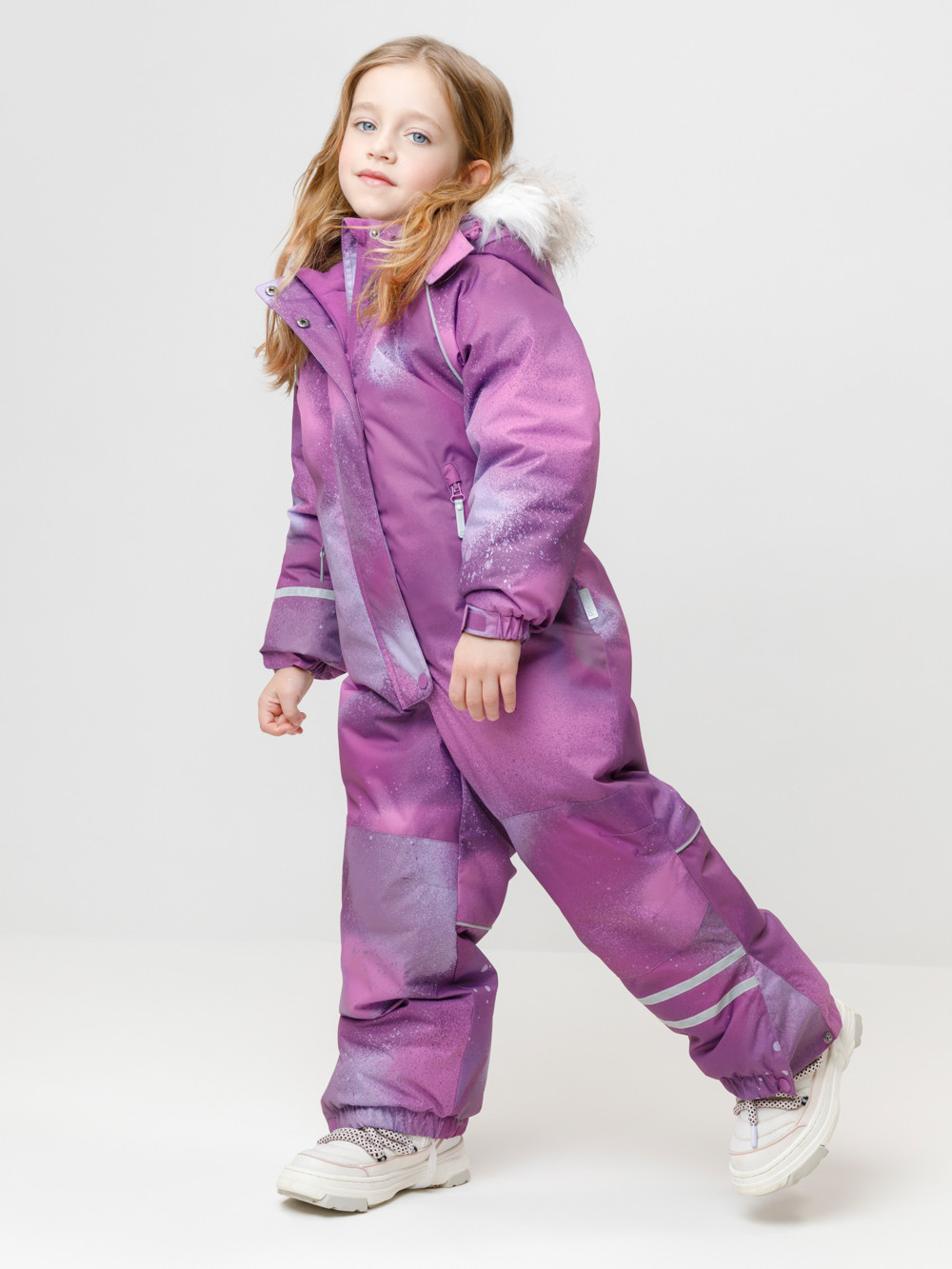 Комбинезоны утепленные для девочки, артикул: ВК 60098/н/9 ГР, цвет: фиолетовый, фото 3