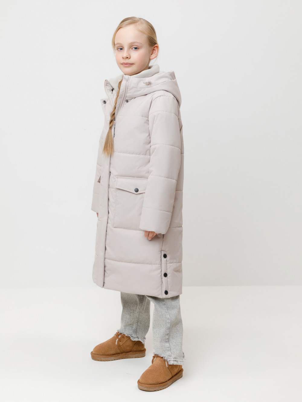 Пальто для девочки, артикул: ВК 38128/2 УЗГ, цвет: серый, фото 3
