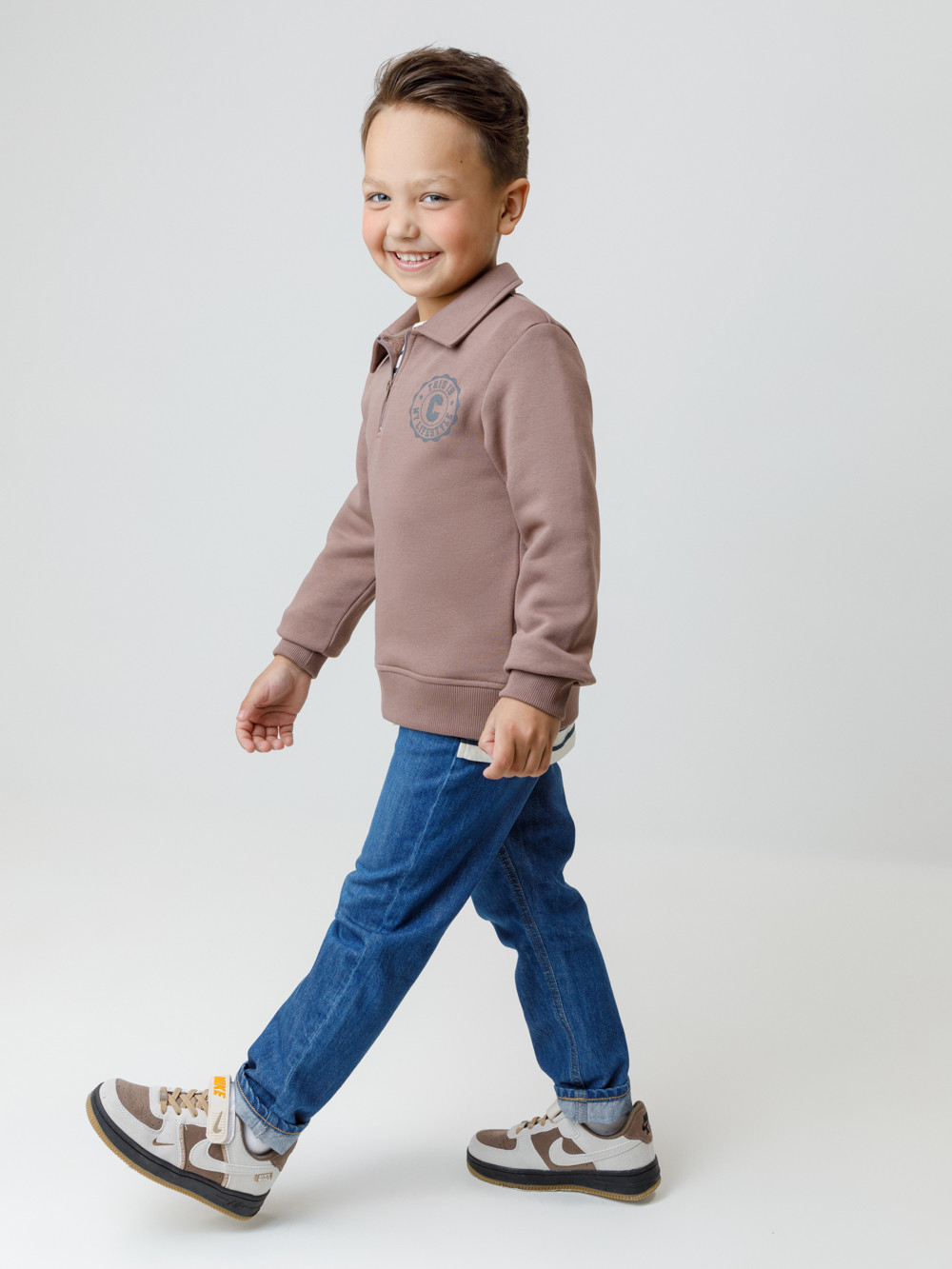 Свитшоты для мальчика, артикул: КР 302798, цвет: коричневый, фото 3
