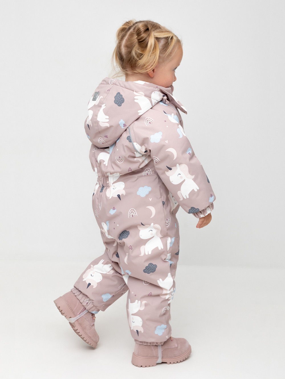 Комбинезоны утепленные для девочки, артикул: ВК 60113/н/7 УЗГ, цвет: светло-розовый, фото 3