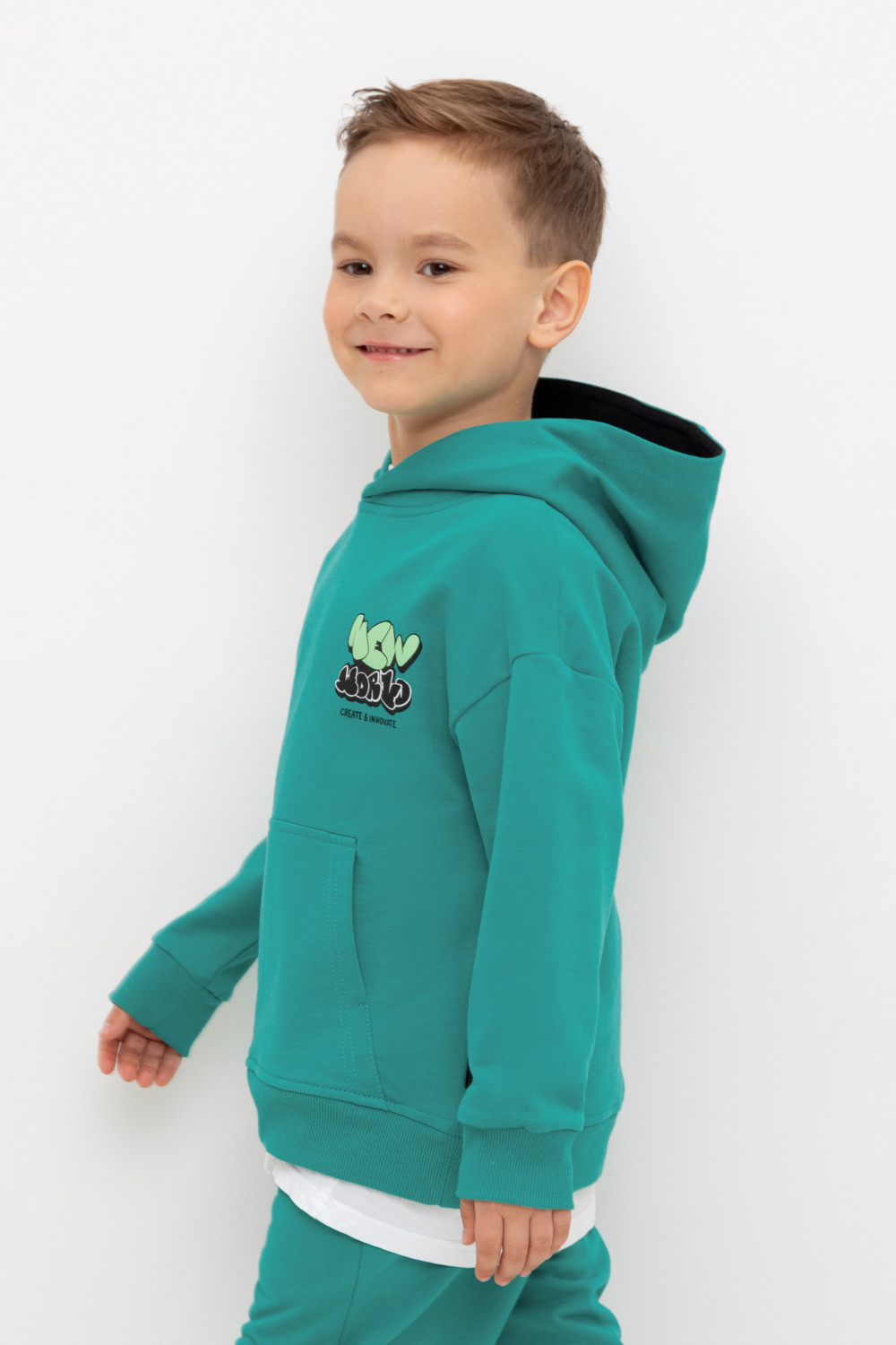 Толстовки для мальчика, артикул: КР 302653, цвет: зеленый, фото 3