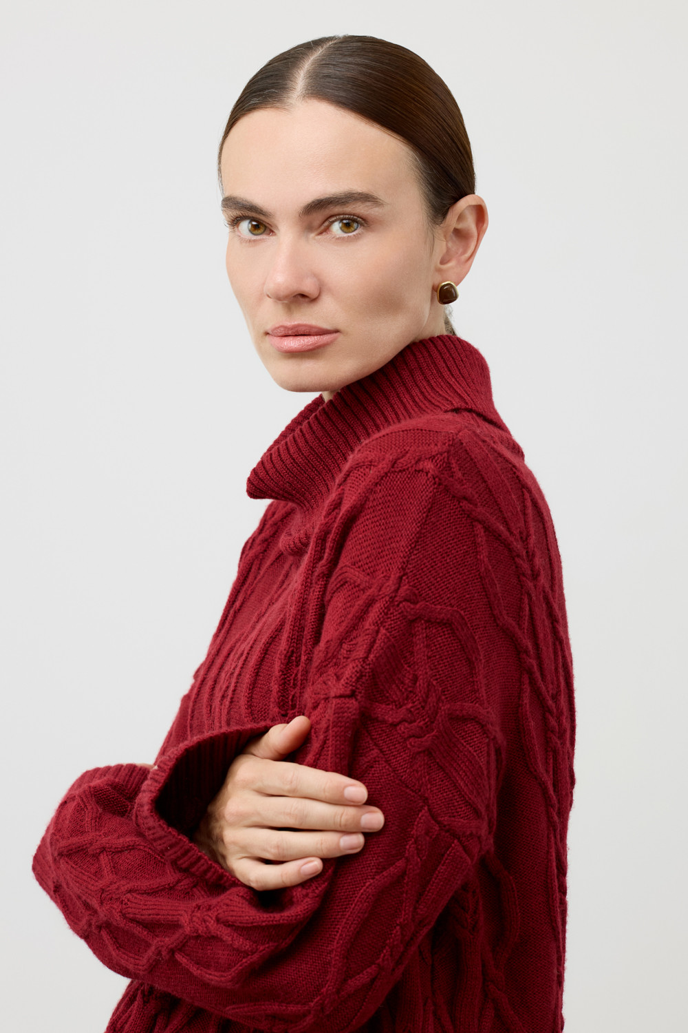 Джемперы женские для мам, артикул: ЕВ 30234/ш, цвет: бордовый, фото 3