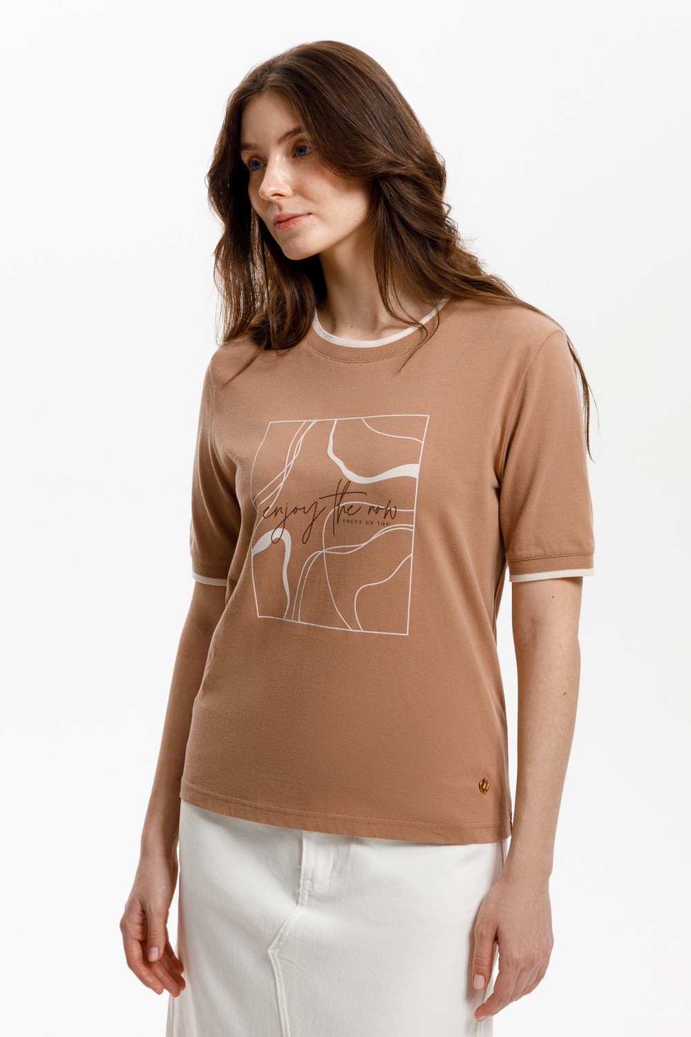 Футболки женские для мам, артикул: ЕВТ 3308, цвет: коричневый, фото 3