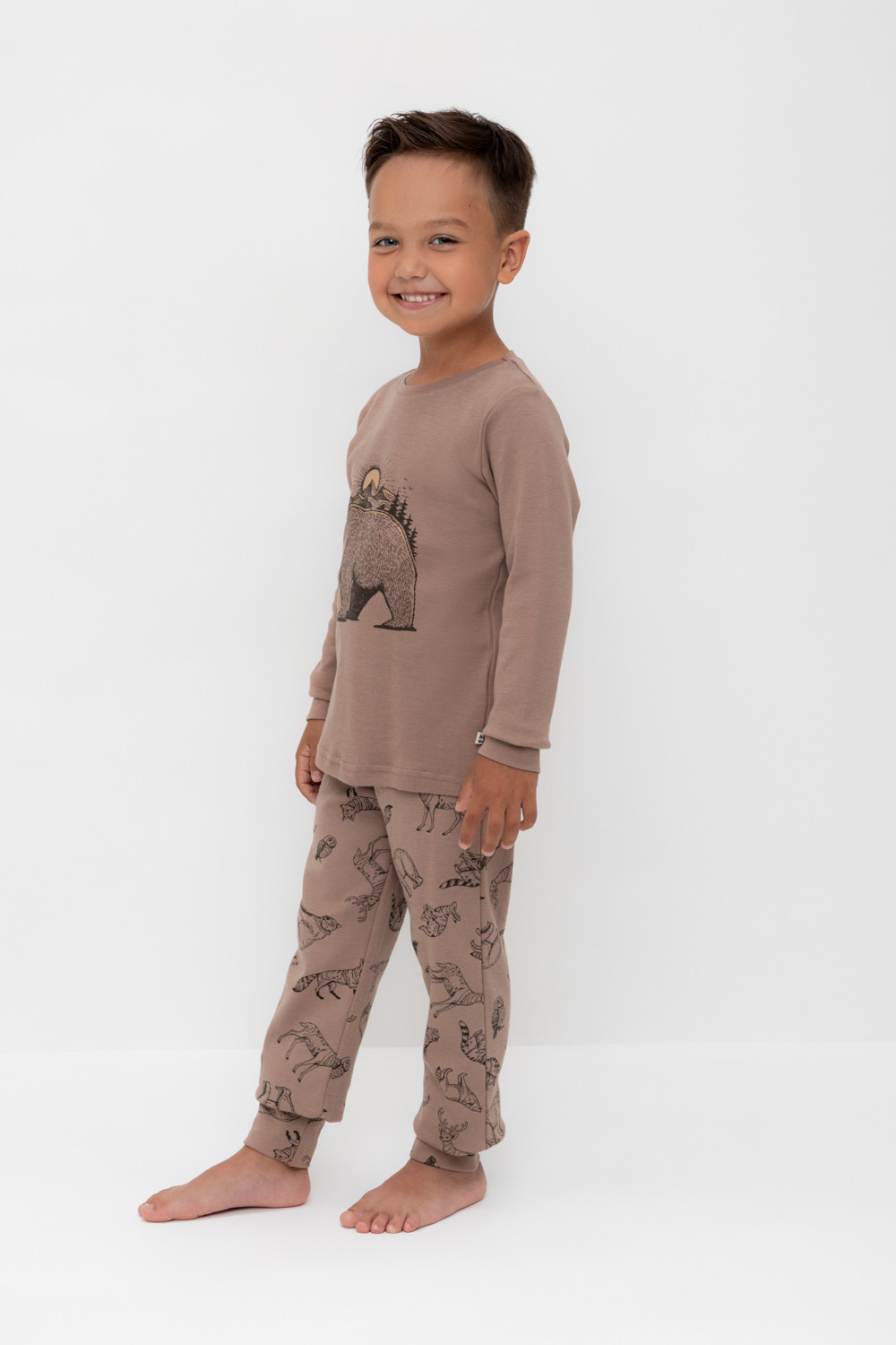 Пижама для мальчика, артикул: К 1541, цвет: коричневый, фото 3