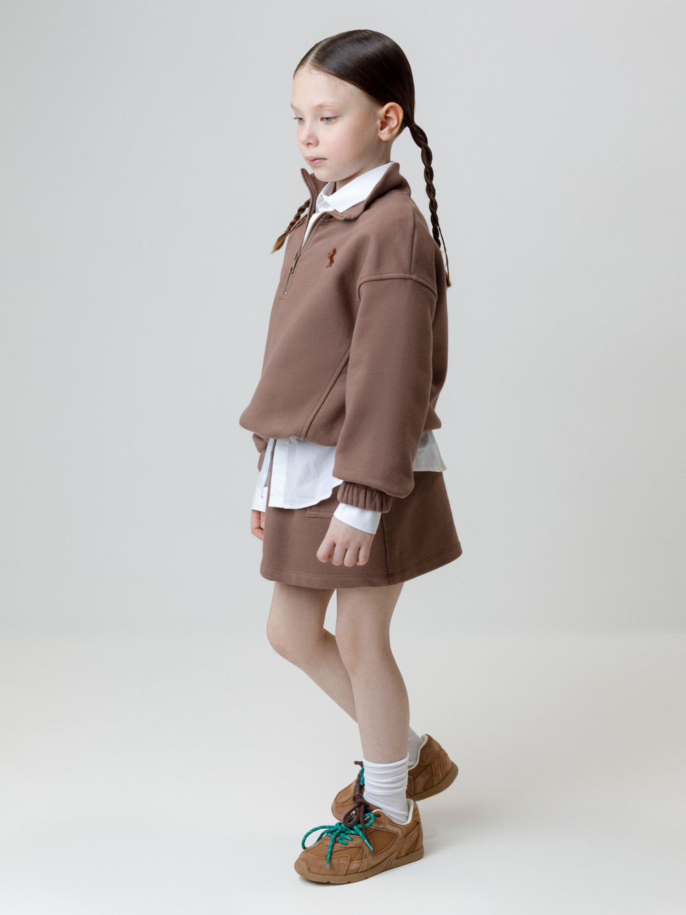 Юбка для девочки, артикул: КР 7149, цвет: кофейный, фото 3
