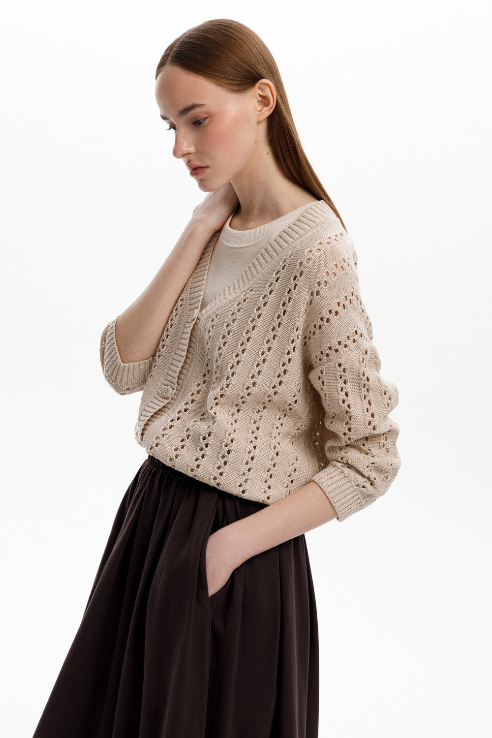 Жакеты, куртки женские для мам, артикул: ЕВ 30217, цвет: бежевый, фото 3