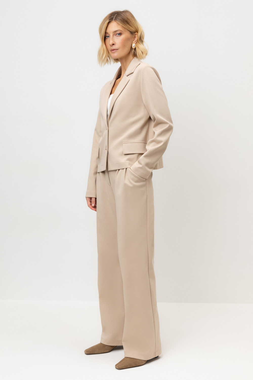 Брюки женские для мам, артикул: ЕВТ 4115, цвет: бежевый, фото 3