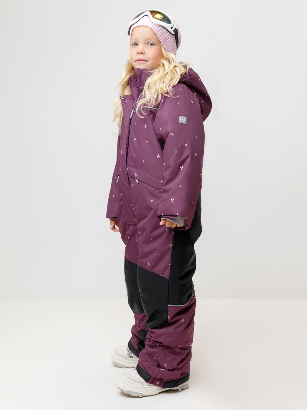 Комбинезоны утепленные для девочки, артикул: ВК 60123/н/2 ГР (92-122), цвет: фиолетовый, фото 2
